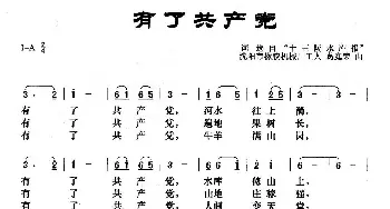 有了共产党_歌曲简谱_词曲:选自“十三陵水库报” 葛庭荣