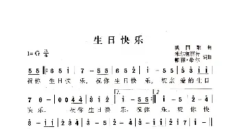 生日快乐_歌曲简谱_词曲:米尔彻丽特、帕丽·希尔 米尔彻丽特、帕丽·希尔