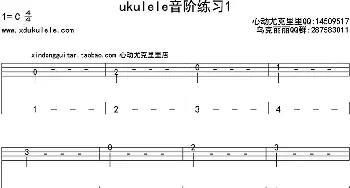 ukulele音阶练习1_歌曲简谱_词曲: