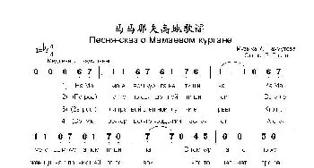 马马也夫高地歌谣Песня-сказ о Мамаевом кургане_歌曲简谱_词曲:弗•博柯夫 阿•巴赫慕托娃