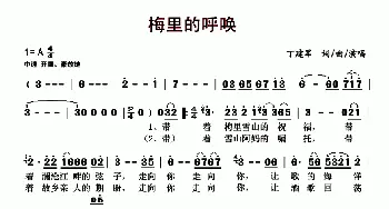 梅里的呼唤_歌曲简谱_词曲:丁建军 丁建军