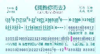 拥抱你而去_歌曲简谱_词曲:刘涛 刘涛