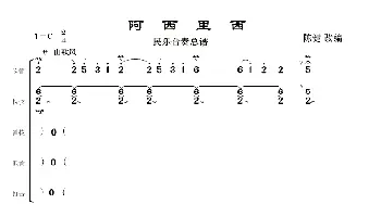 阿西里西_歌曲简谱_词曲: 陈健改编