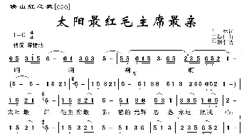 映山红之歌：太阳最红毛主席最亲_歌曲简谱_词曲:付林 王锡仁