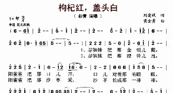 枸杞红，盖头白_歌曲简谱_词曲:刘爱斌 黄金勇