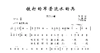 军旅歌曲100首：铁打的营盘流水的兵_歌曲简谱_词曲:葛玮 任岗