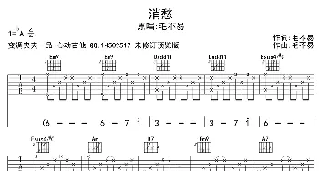 消愁_歌曲简谱_词曲:毛不易 毛不易