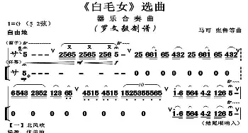 白毛女_歌曲简谱_词曲: 马可/张鲁