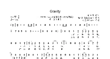 Gravity_歌曲简谱_词曲:甘世佳 Hanif Sabzevari