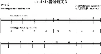 ukulele音阶练习3_歌曲简谱_词曲: