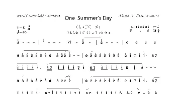 OneSummer'sday_歌曲简谱_词曲: