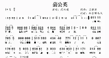 蒲公英_歌曲简谱_词曲:王雅君 王雅君