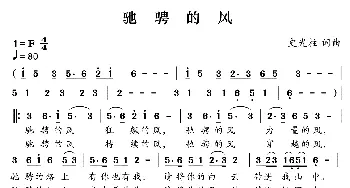 驰骋的风_歌曲简谱_词曲:史光柱 史光柱