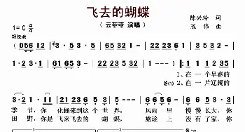 飞去的蝴蝶_歌曲简谱_词曲:陈兴玲 陈伟