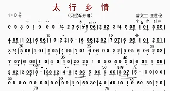 太行乡情_歌曲简谱_词曲: 李光陆等