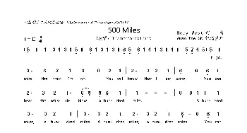 500 Miles_歌曲简谱_词曲:Hedy West Hedy West