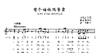 有个姑娘玛鲁霞_歌曲简谱_词曲: