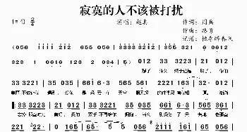 寂寞的人不该被打扰_歌曲简谱_词曲:周兵 路勇