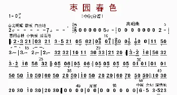 枣园春色_歌曲简谱_词曲: 高明