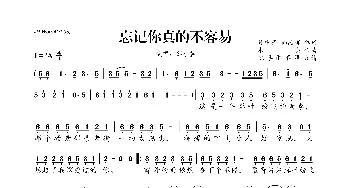 ​忘记你真的不容易_歌曲简谱_词曲:孙中亮 韩燕辉 木杰