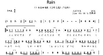 [日]Rain_歌曲简谱_词曲:大江千里 大江千里