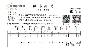 斑马斑马_歌曲简谱_词曲:宋冬野 宋冬野