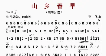 山乡春早_歌曲简谱_词曲: 乔飞