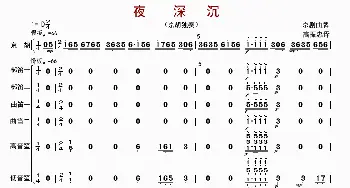 夜深沉_歌曲简谱_词曲: 高振忠译谱