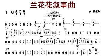 兰花花叙事曲_歌曲简谱_词曲: 关明