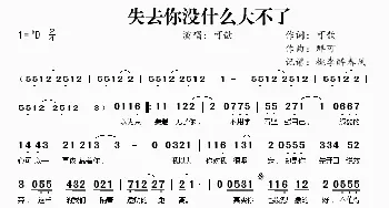 失去你没什么大不了_歌曲简谱_词曲:可歆 群可