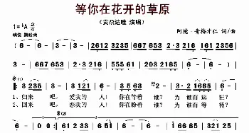 等你在花开的草原_歌曲简谱_词曲:阿德·青梅才仁 阿德·青梅才仁