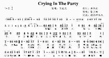 Crying In The Party_歌曲简谱_词曲:黄伟文 黎小田