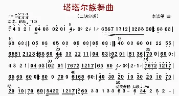 塔塔尔族舞曲_歌曲简谱_词曲: 李崇望