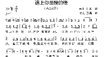 遇上你是我的缘_歌曲简谱_词曲:昂旺文章 才仁巴桑