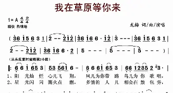 我在草原等你来_歌曲简谱_词曲:龙梅 龙梅