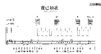 夜已如歌_歌曲简谱_词曲:绿色频道乐队 绿色频道乐队