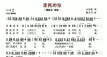 亲民的你_歌谱投稿_词曲:刘劲哲 张艺军