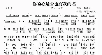 你的心是否也有我的名_歌谱投稿_词曲:张海风 张海风