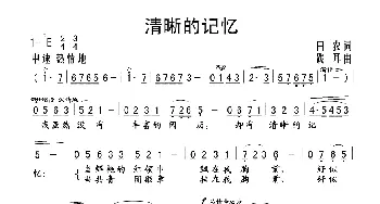 清晰的记忆_歌谱投稿_词曲:田农 践耳