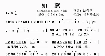 如燕_歌谱投稿_词曲:陈佳明 陈佳明