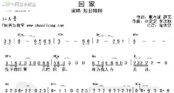 回家_歌谱投稿_词曲:戴有斌 巫定定