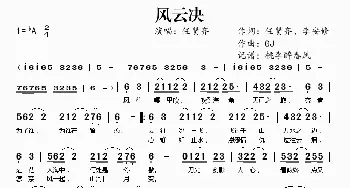 风云决_歌谱投稿_词曲:任贤齐、李安修 GJ