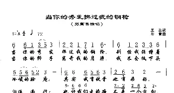 当你的秀发拂过我的钢枪_歌谱投稿_词曲:王磊 印青