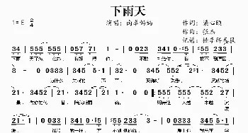 下雨天_歌谱投稿_词曲:梁心颐 张杰