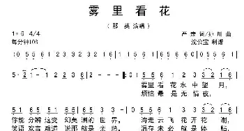 雾里看花_歌谱投稿_词曲:阎肃 孙川