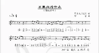 不要问为什么_歌谱投稿_词曲:贺东久、汪沉 印青