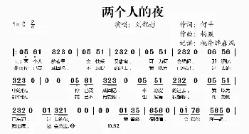 两个人的夜_歌谱投稿_词曲:何平 杨崴