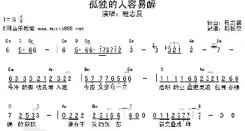 孤独的人容易醉_歌谱投稿_词曲:程志晨 程志晨