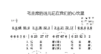 毛主席的话儿记在我们的心坎里_歌谱投稿_词曲:新疆军区集体创作