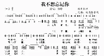 我不想忘记你_歌谱投稿_词曲: